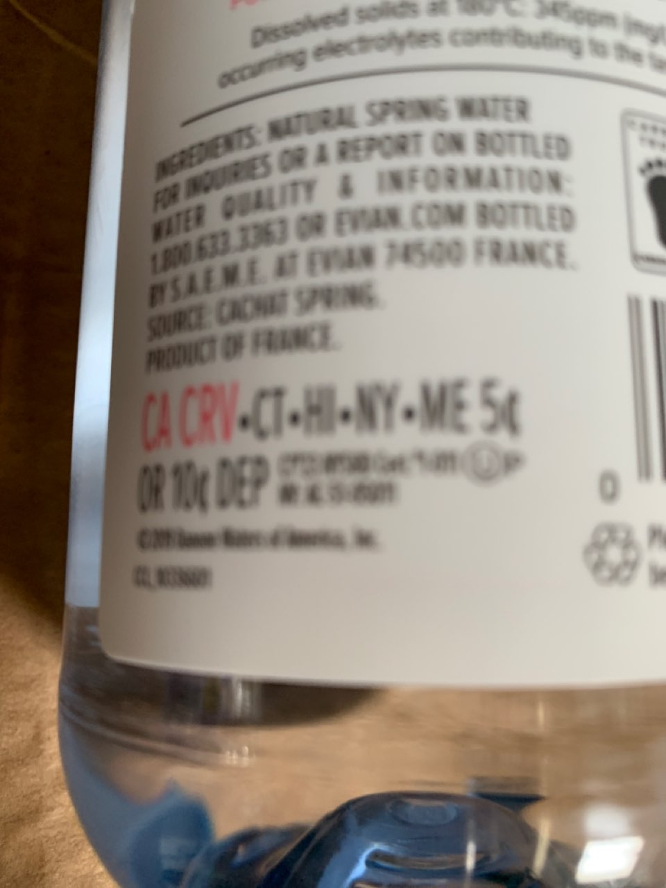 Evian Natural Spring Water Calories, Nutrition Analysis & More Fooducate