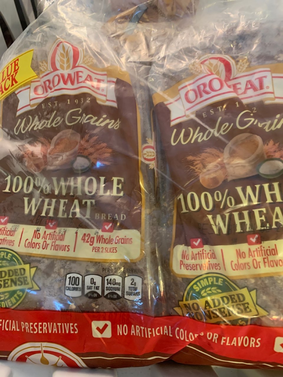 Oroweat 100 Whole Wheat Bread Calories, Nutrition Analysis & More