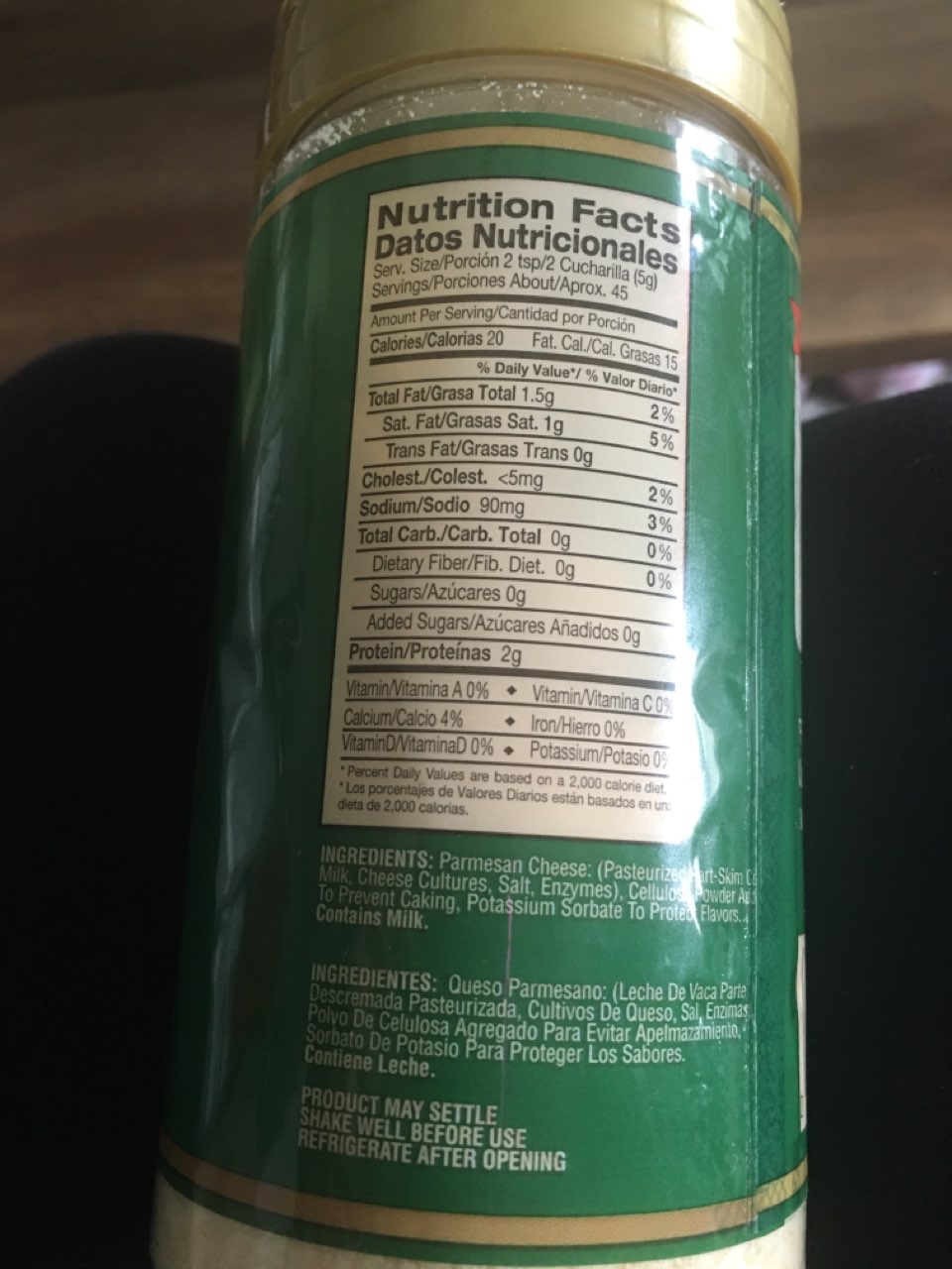 Flora Fine Foods Grated Parmesan Cheese Calories, Nutrition Analysis & More Fooducate