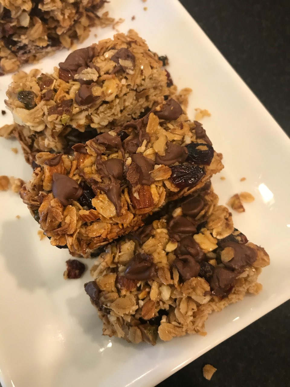 Homemade power bars. Very easy and the combinations are endless. Just google and you will find