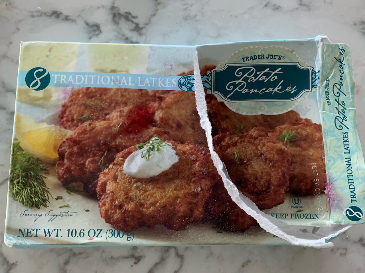 Yummy dinner! Potato pancakes (from Trader Joe’s) with haloumi grilling