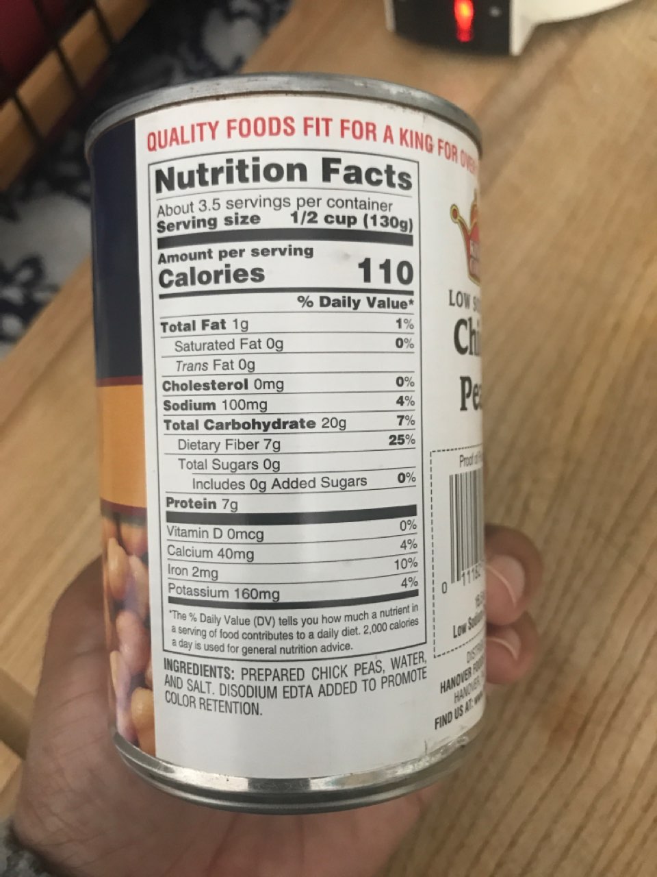 King Cole Chick Peas Calories, Nutrition Analysis & More Fooducate