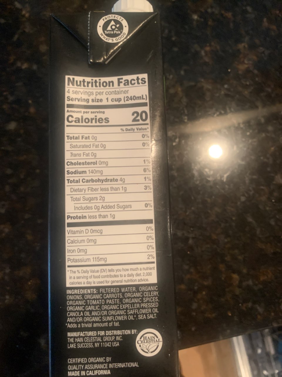 Imagine Vegetable Broth, Low Sodium, Organic Calories, Nutrition