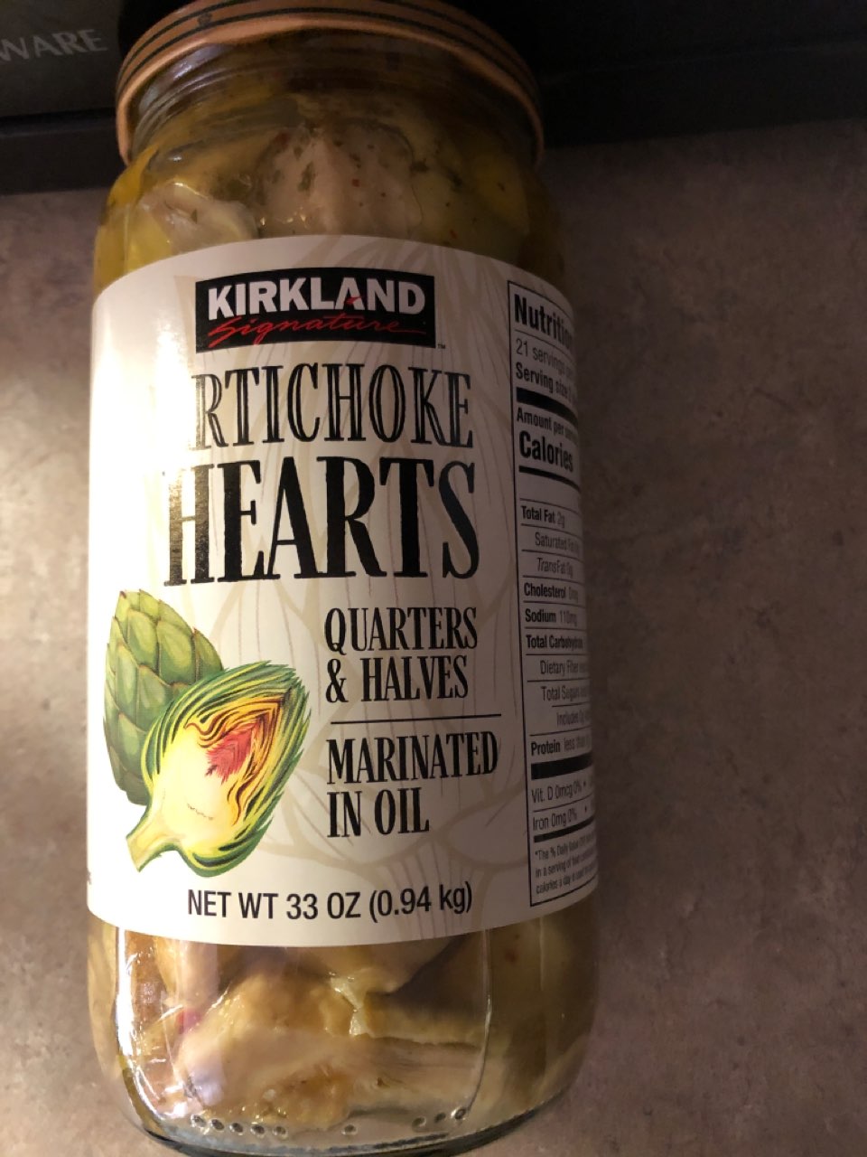 Kirkland Signature Artichoke Hearts, Quaters & Halves, Marinated in Oil