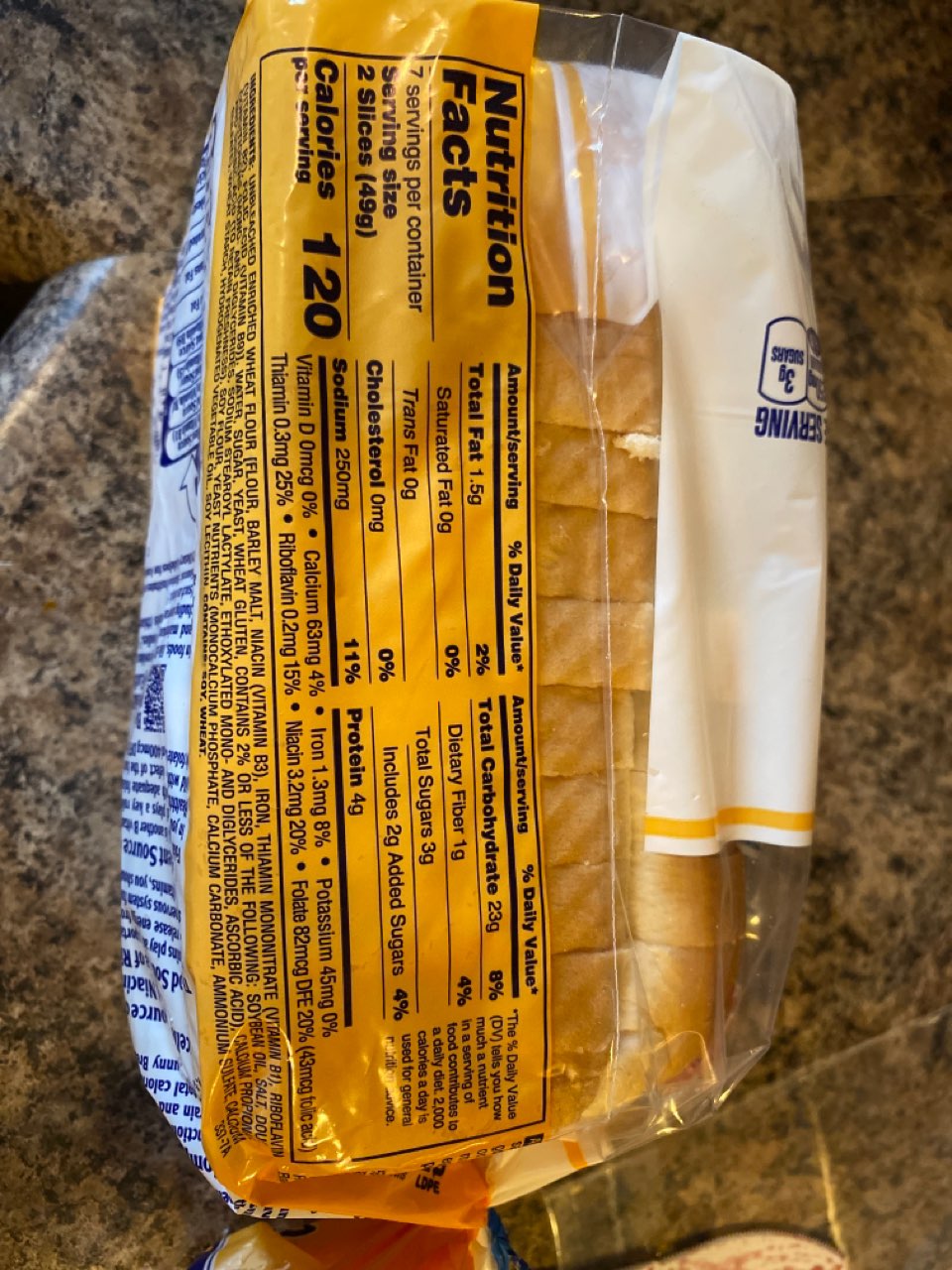 Bunny Bread, 1/2 Loaf, White Enriched Calories, Nutrition Analysis