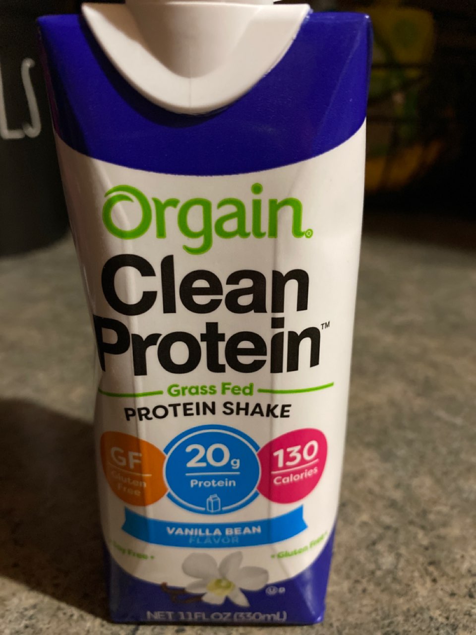 Orgain Protein Shake, Grass Fed, Nutritional, Vanilla Bean