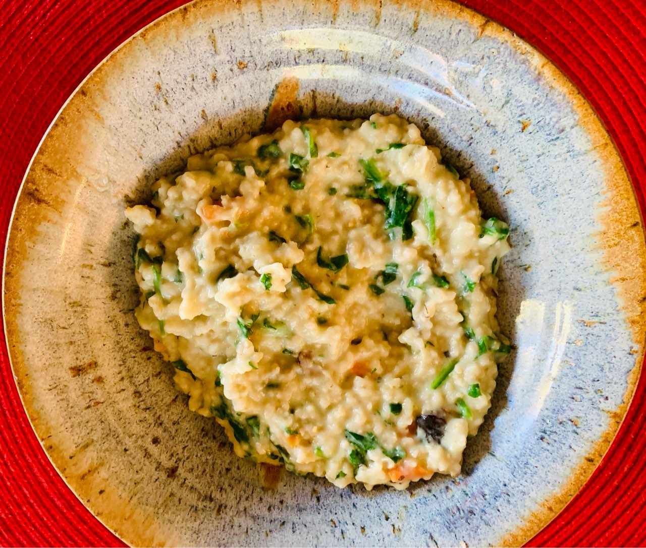 First frost of the year here and my savory oats make their return. Oats