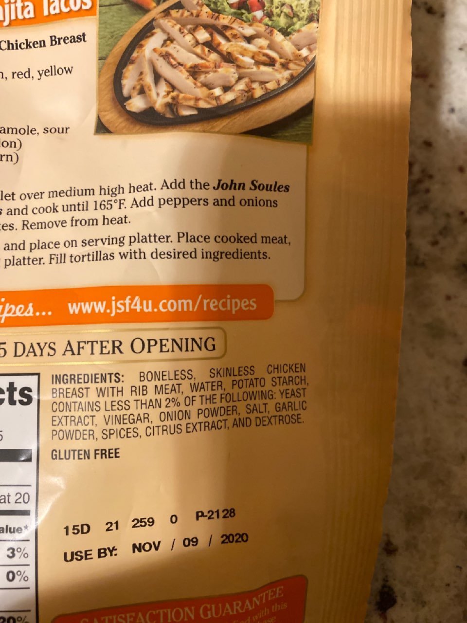 John Soules Foods Chicken Fajitas Calories, Nutrition Analysis & More Fooducate