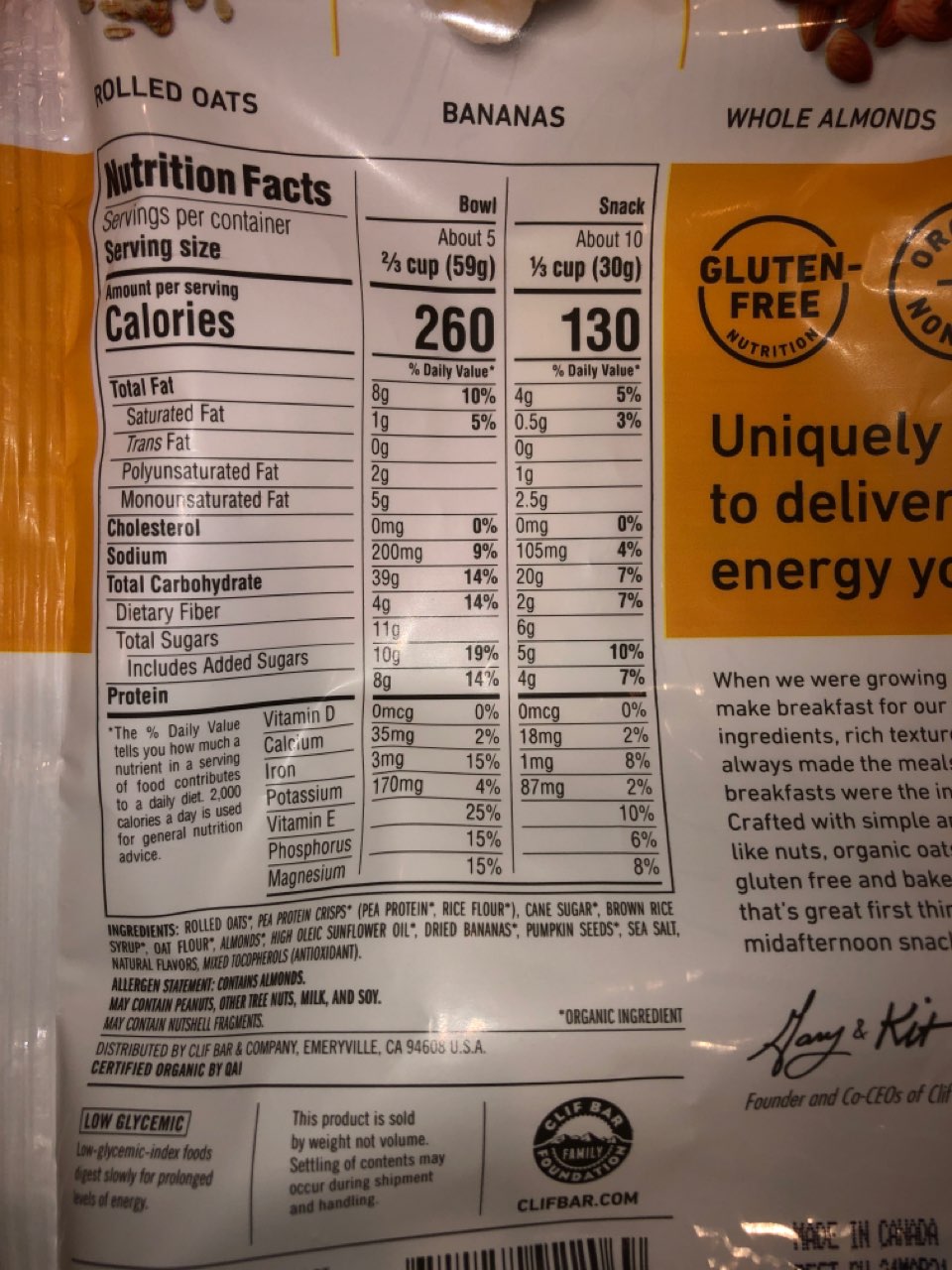 Clif Banana Nut Crunch Calories, Nutrition Analysis & More Fooducate