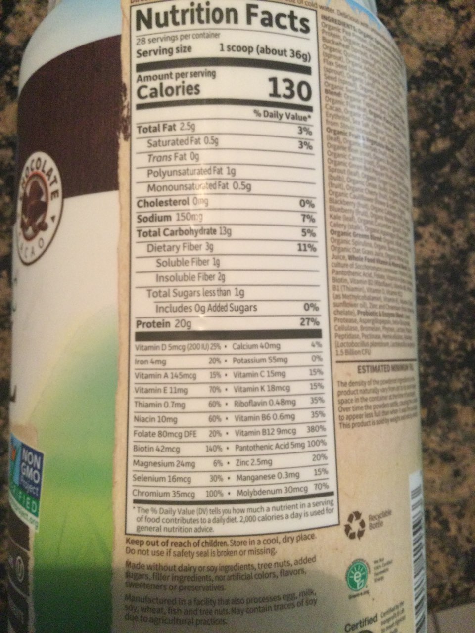 Garden Of Life Shake and Meal Replacement, Organic Calories, Nutrition