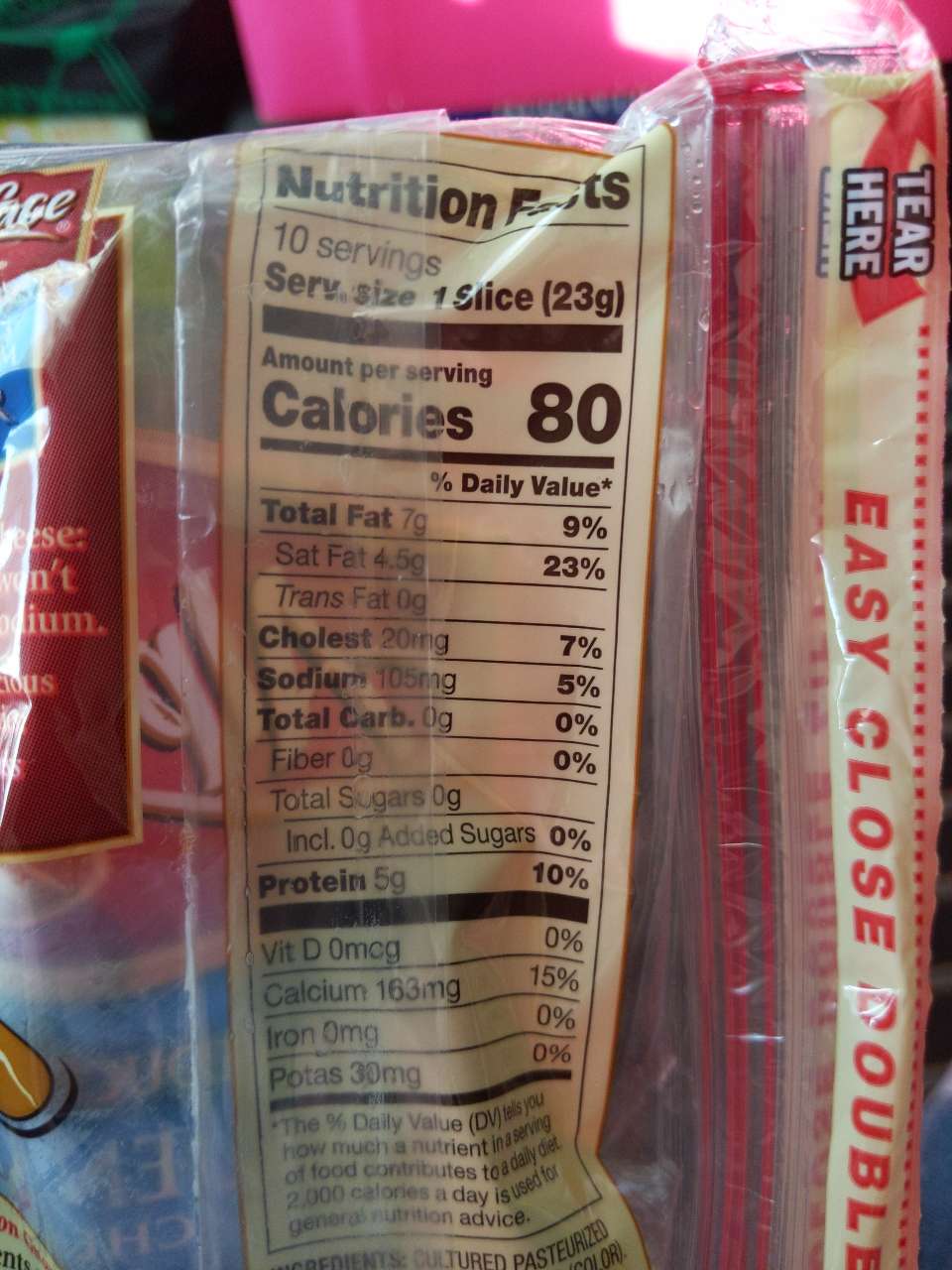 Alpine Lace Muenster Cheese, Reduced Sodium Calories, Nutrition