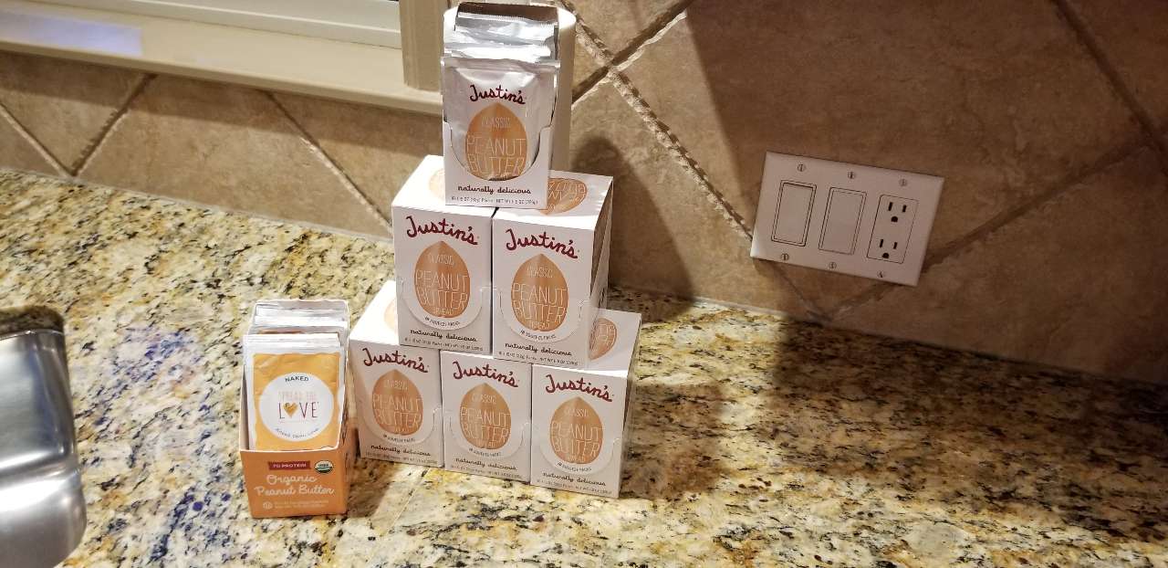 Look at these cute little individually wrapped peanut butter pouches I