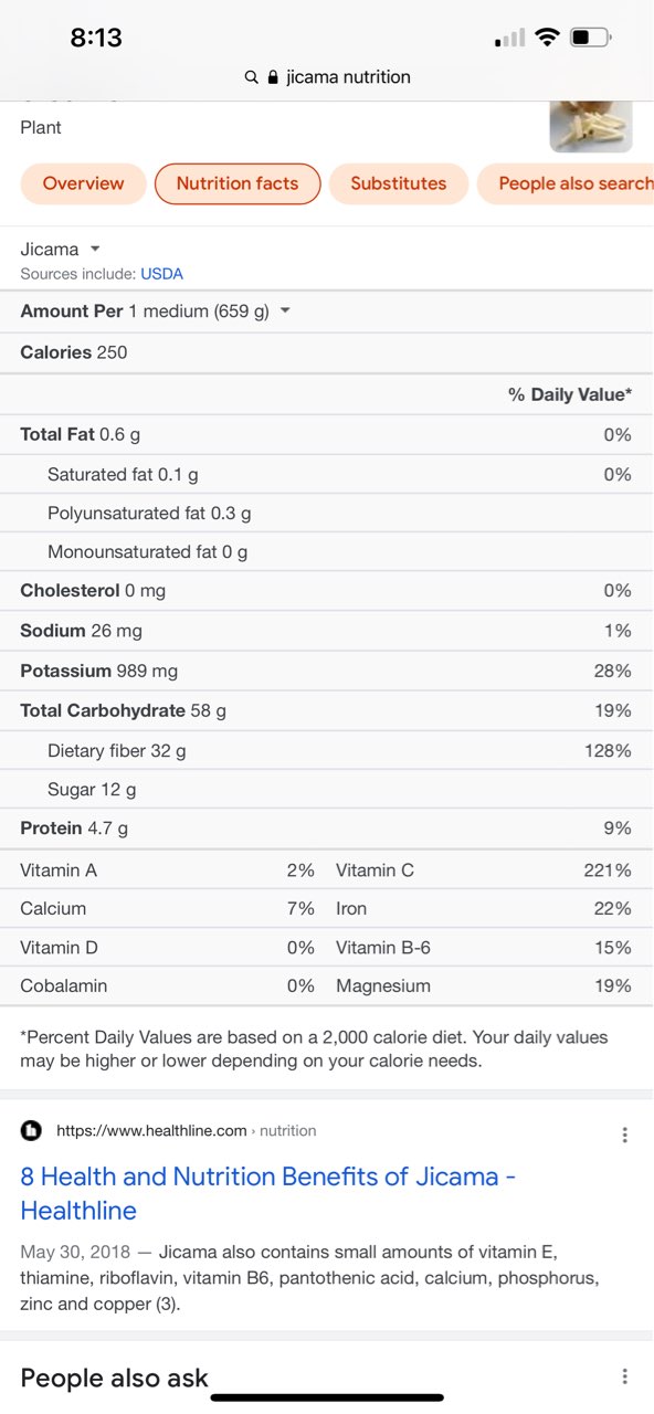 Jicama/Yam Bean Calories, Nutrition Analysis & More Fooducate