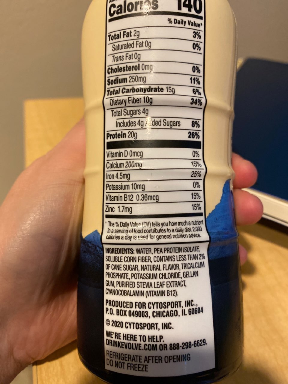 Evolve Protein Shake, Vanilla Bean Calories, Nutrition Analysis & More