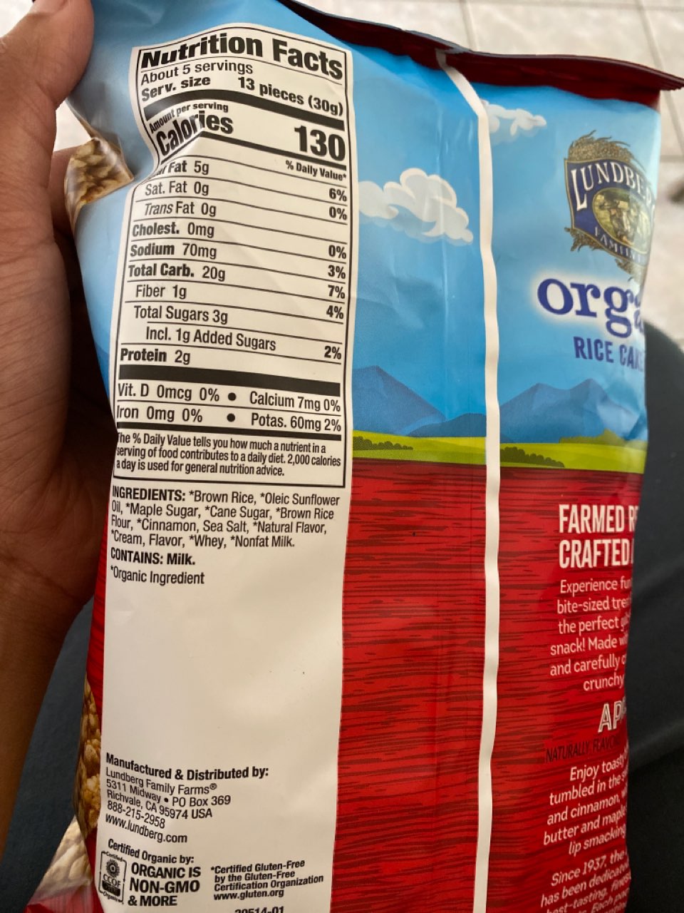 Lundberg Family Farms Rice Cake Minis, Apples Pie, Organic Calories