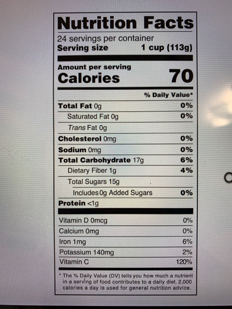 Member's Mark Diced Peaches, In 100 Fruit Juice Calories, Nutrition