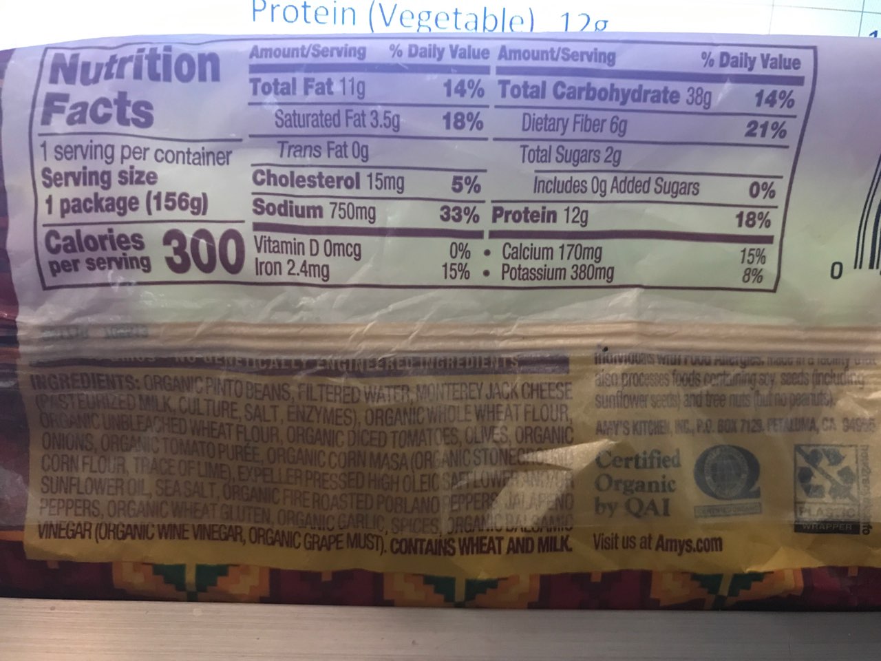 Amy's Burrito, Southwestern Calories, Nutrition Analysis & More