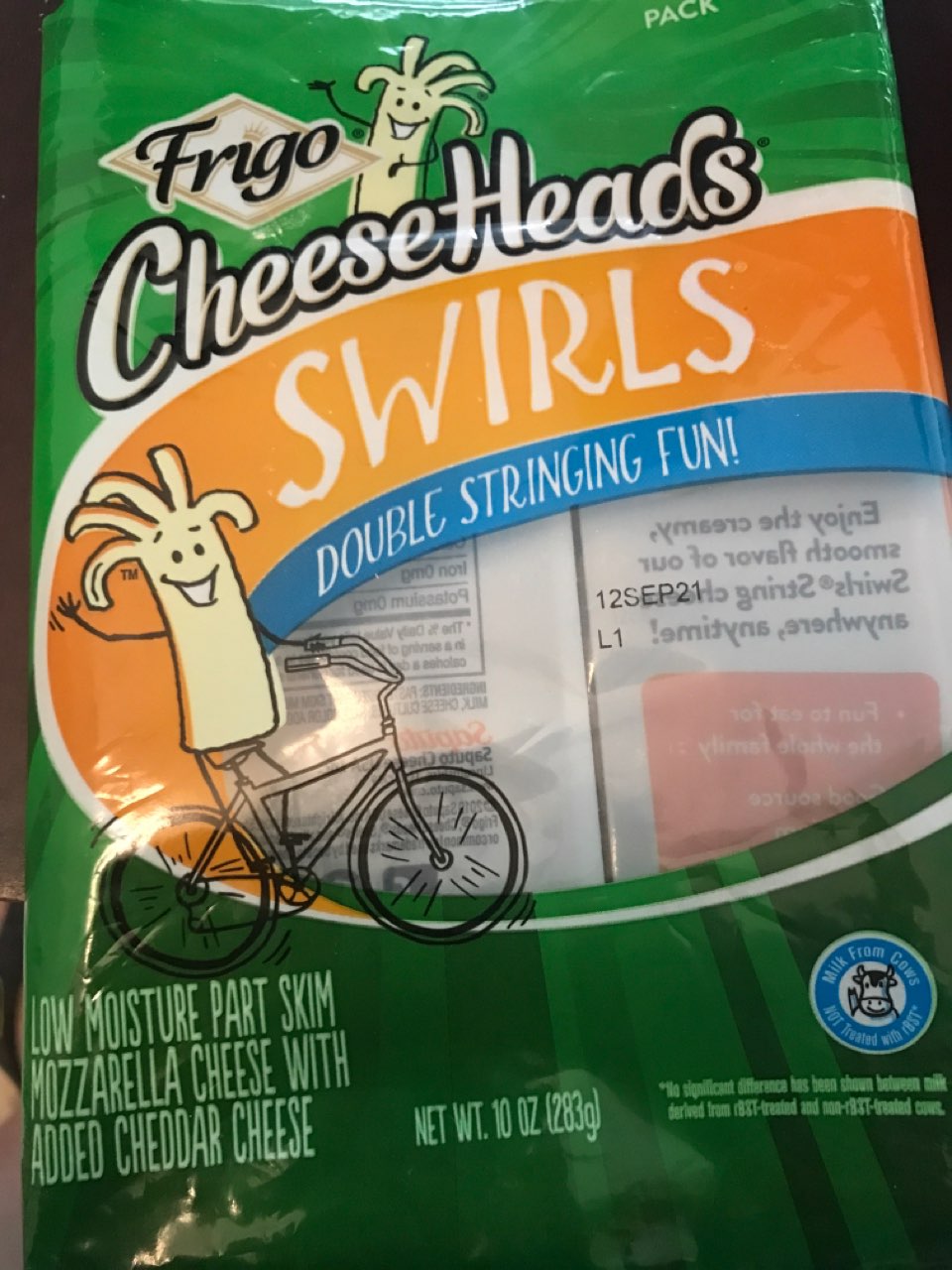 Frigo Cheese Heads, Swirls, Natural String Cheese Calories, Nutrition