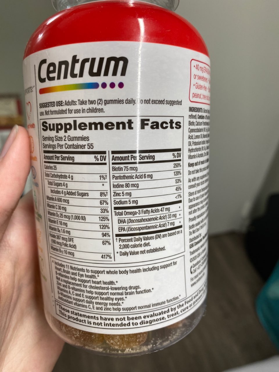 Centrum Multigummies Calories, Nutrition Analysis & More Fooducate
