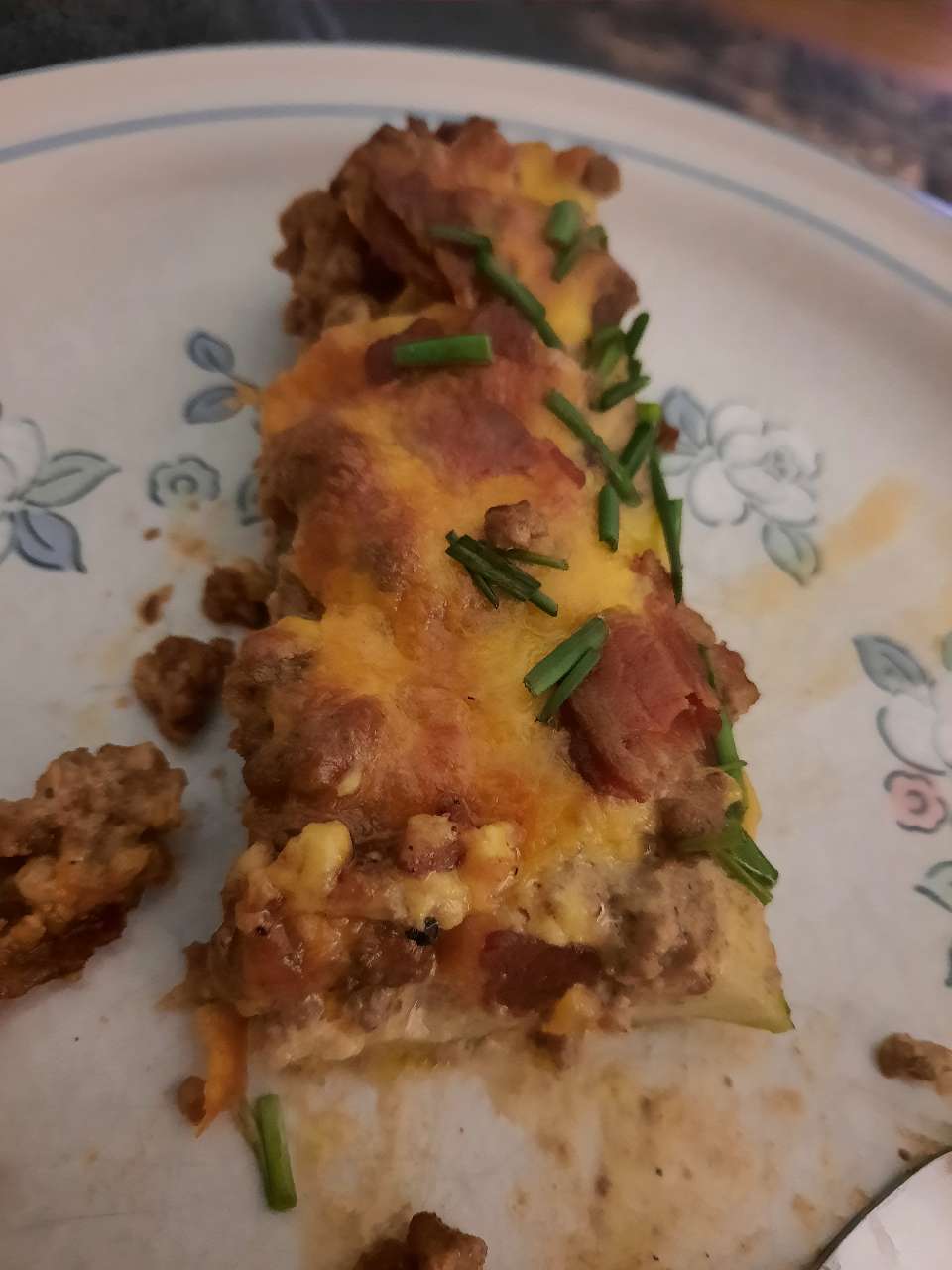bacon cheeseburger zucchini boat came out very good Fooducate Diet