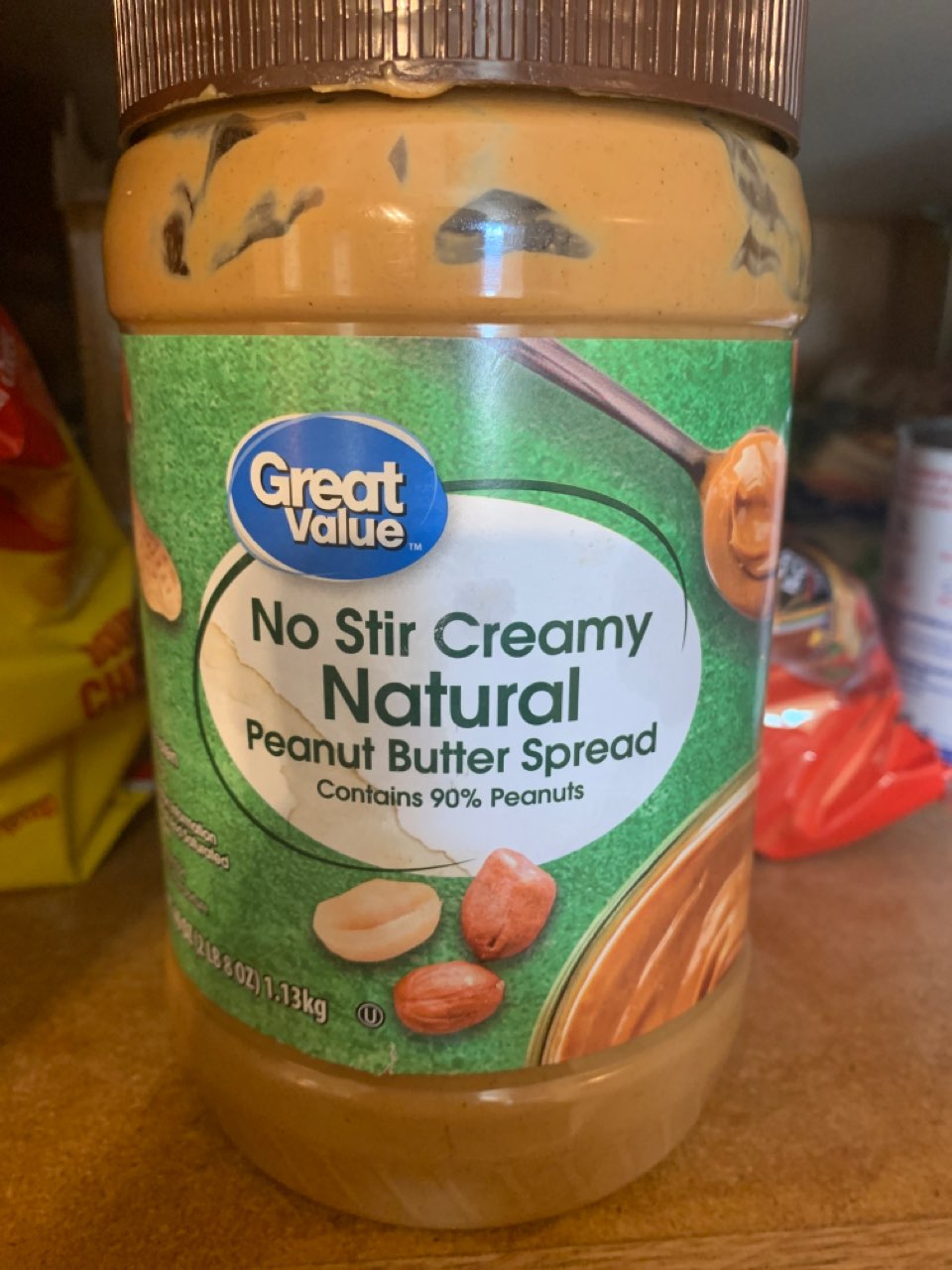 Great Value Peanut Butter Spread, No Stir Creamy Calories, Nutrition