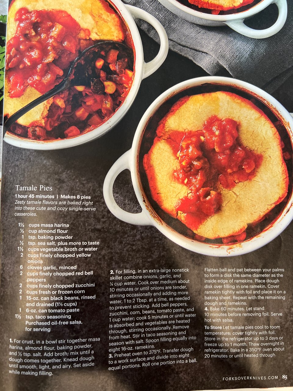 I made Tamale Pies from the Forks over Knives magazine! Recipe posted