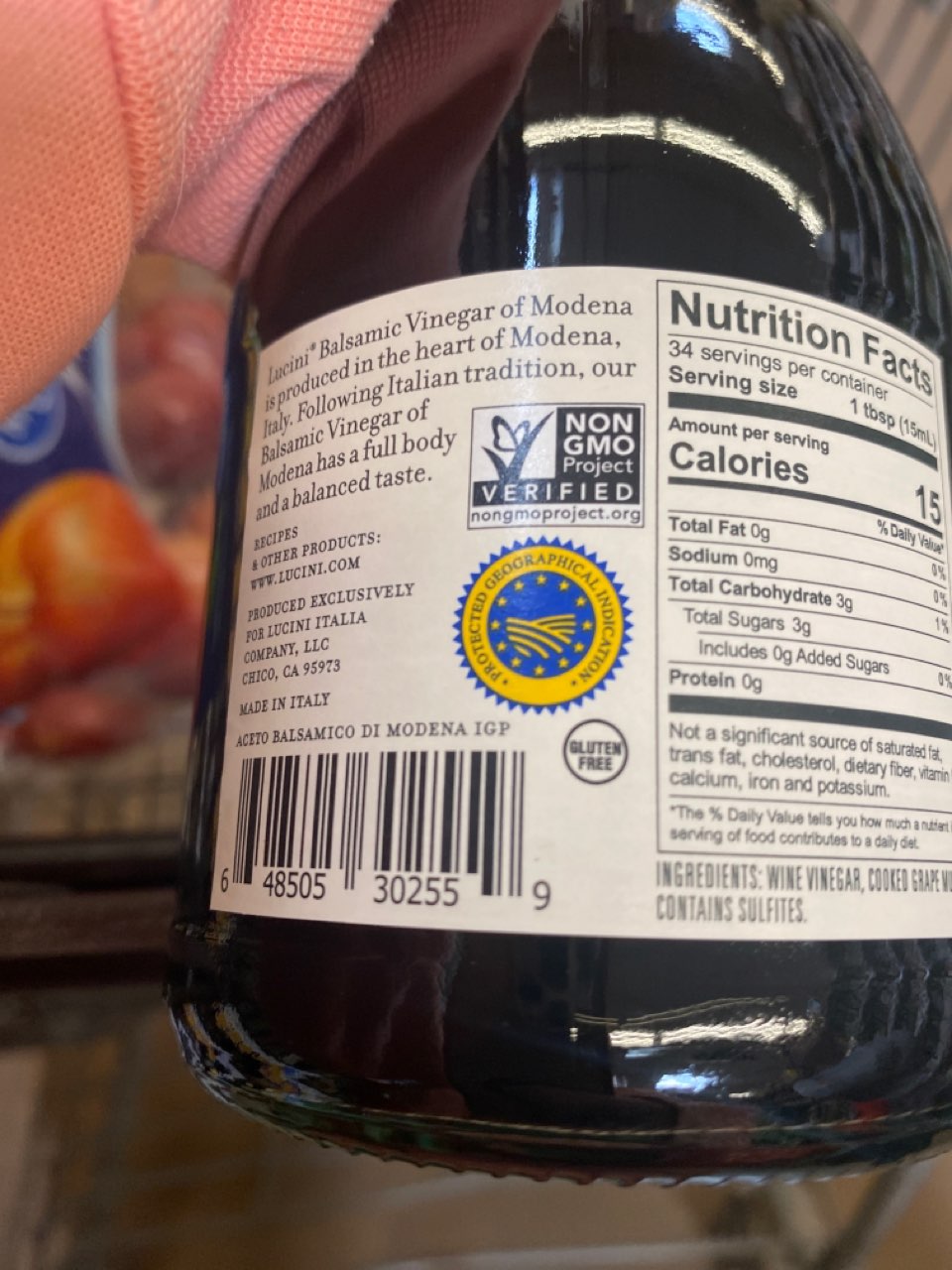 Lucini Italian Balsamic Vinegar Of Modena Calories, Nutrition Analysis