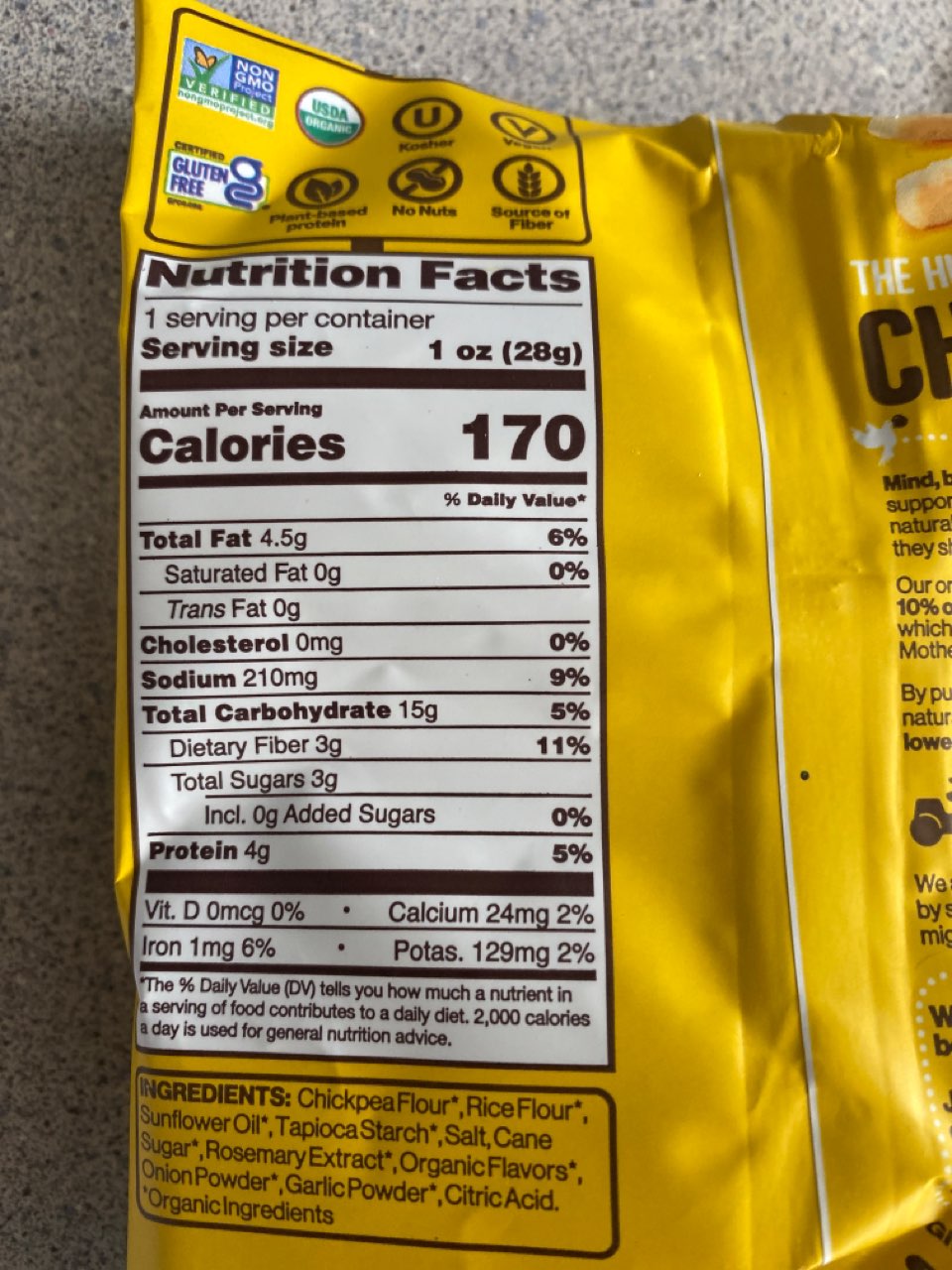 Hippeas Chickpea Puffs, White Cheddar, Vegan, Organic Calories, Nutrition Analysis & More