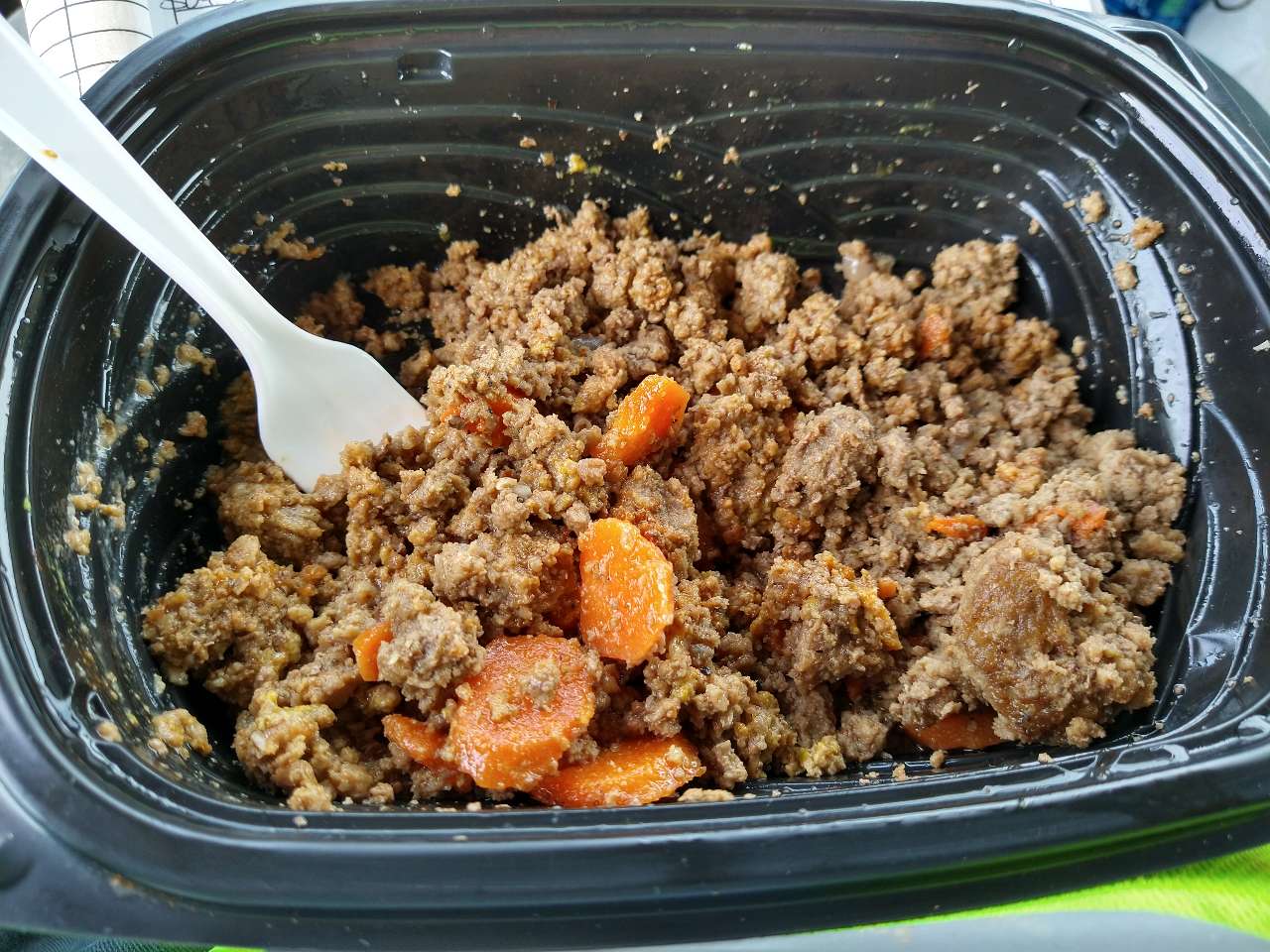 ground beef 85/15 with carrots and extra butter, Fooducate Diet