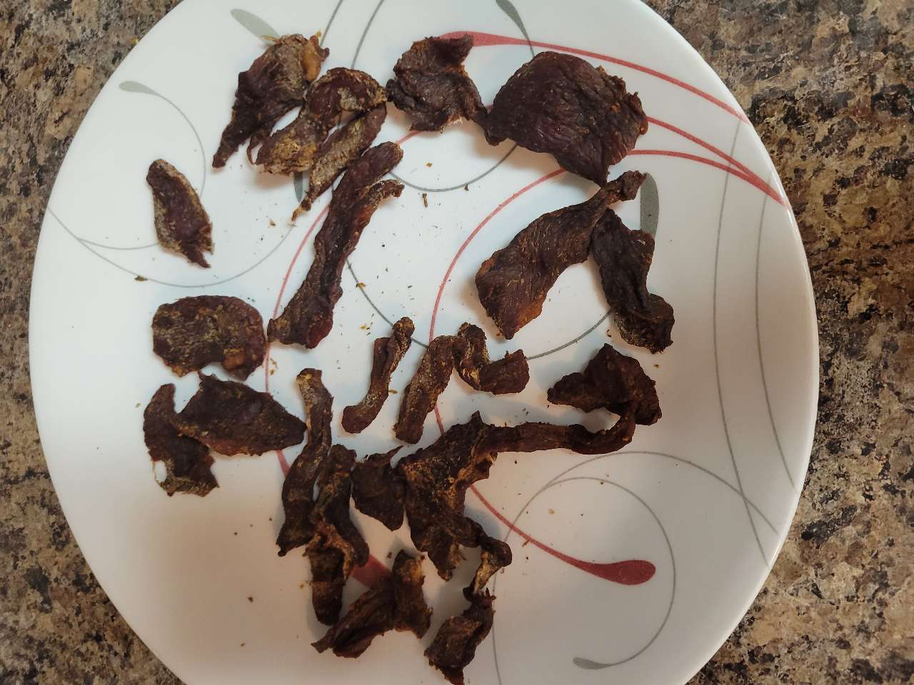 My husband made some deer jerky in the dehydrator setting of the