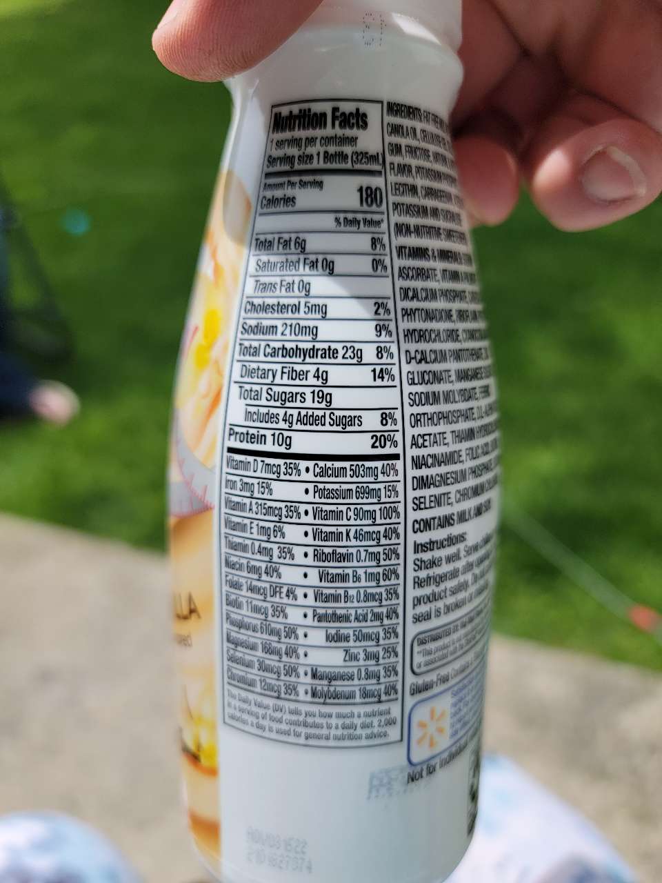 Equate Meal Replacement Shake, Vanilla Calories, Nutrition Analysis