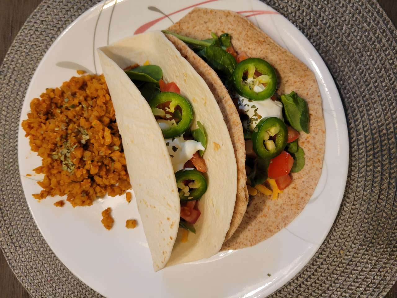 Dinner tempeh tacos with some ground beef. I used 1 package tempeh and