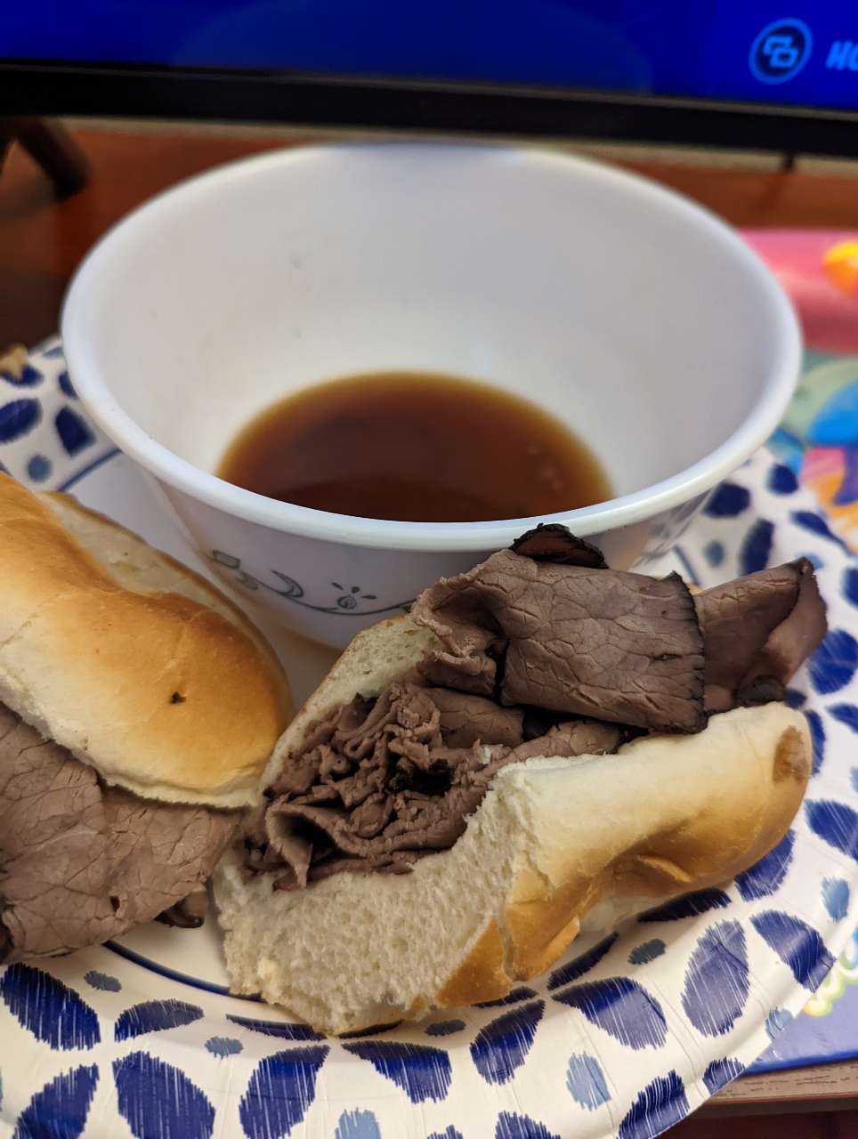 French dips for dinner. My Dad dished us all up 2 sandwiches lol This