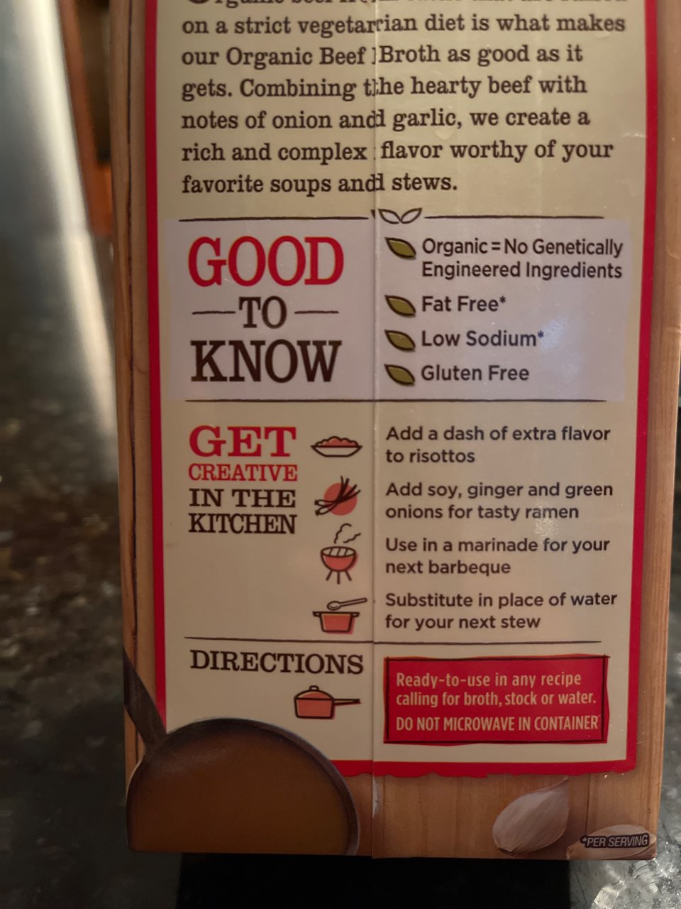 Pacific Beef Broth, Low Sodium, Organic Calories, Nutrition Analysis