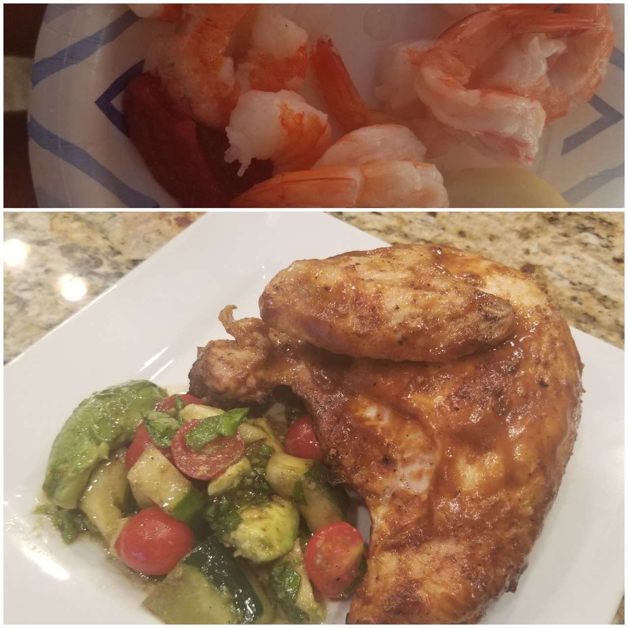 A few shrimp on the boat. Cindy made amazing BBQ chicken for dinner. I