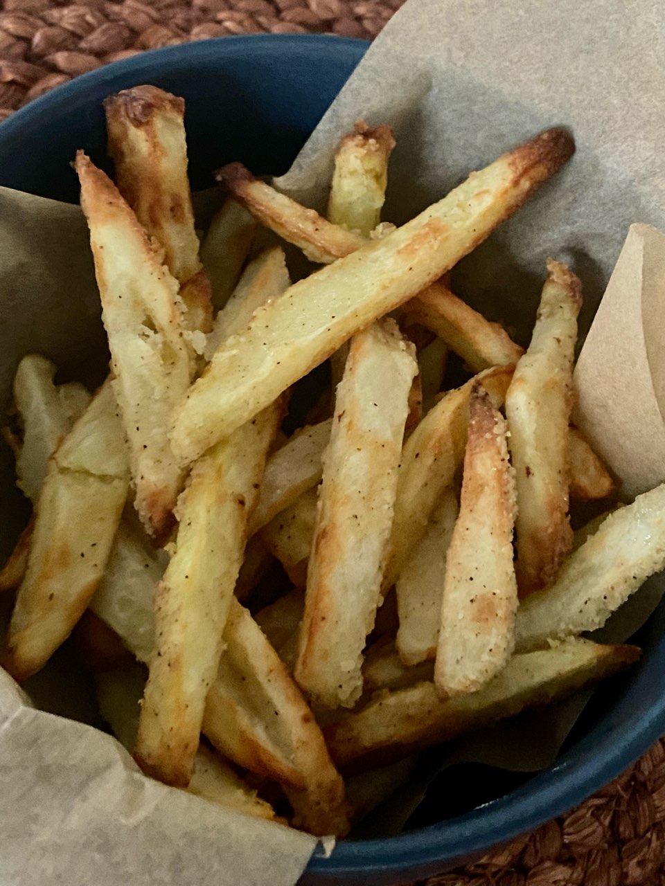 Homemade air fried fries. It’s never the same but satisfies the craving