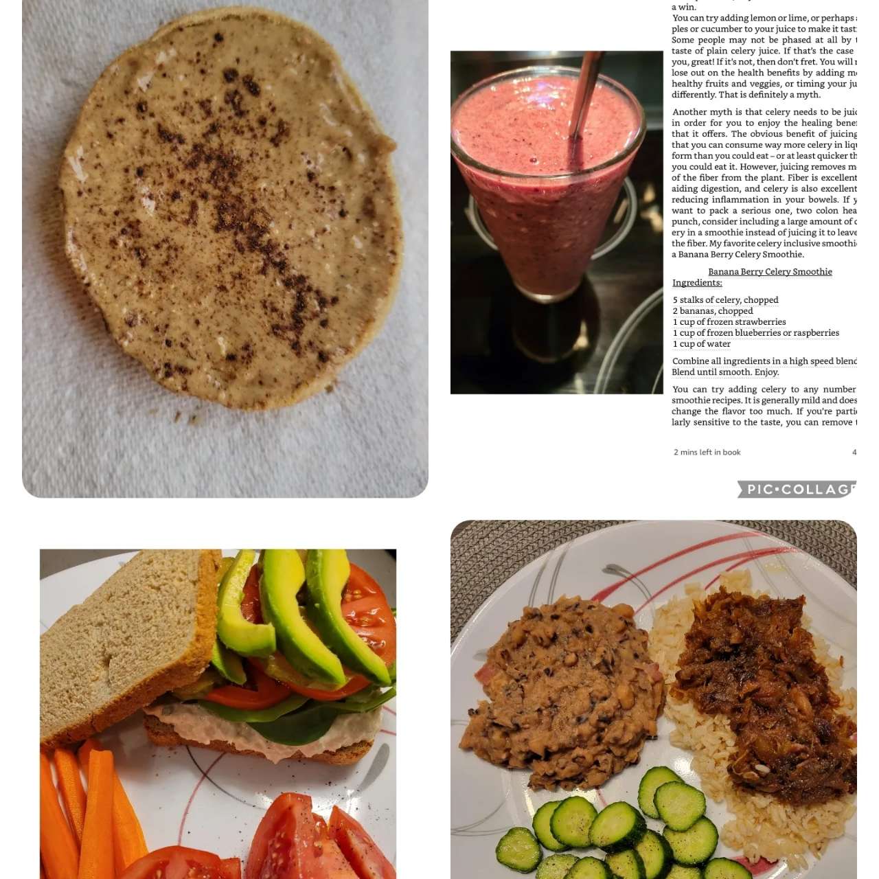 Yesterday's meals. (2) Dave's English muffins with almond butter and a