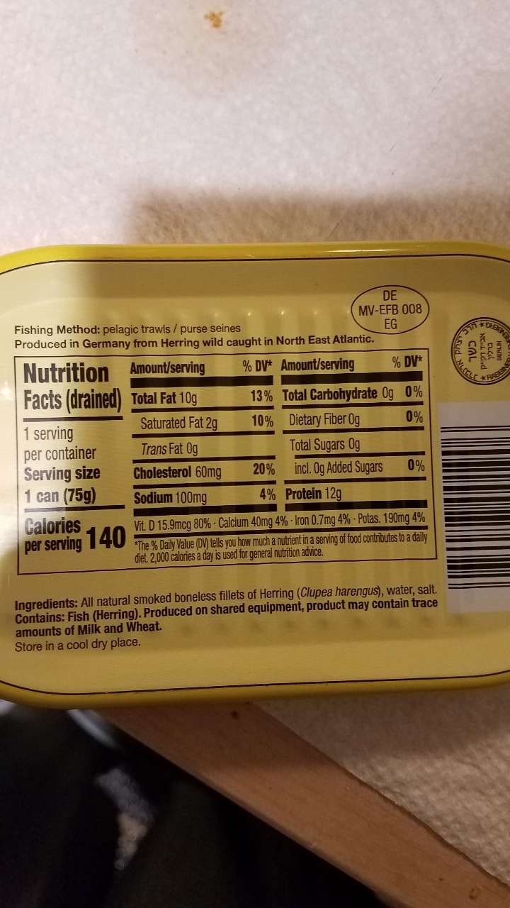 Polar Kipper Snacks, Smoked Boneless Fillets Of Herring Calories, Nutrition Analysis & More