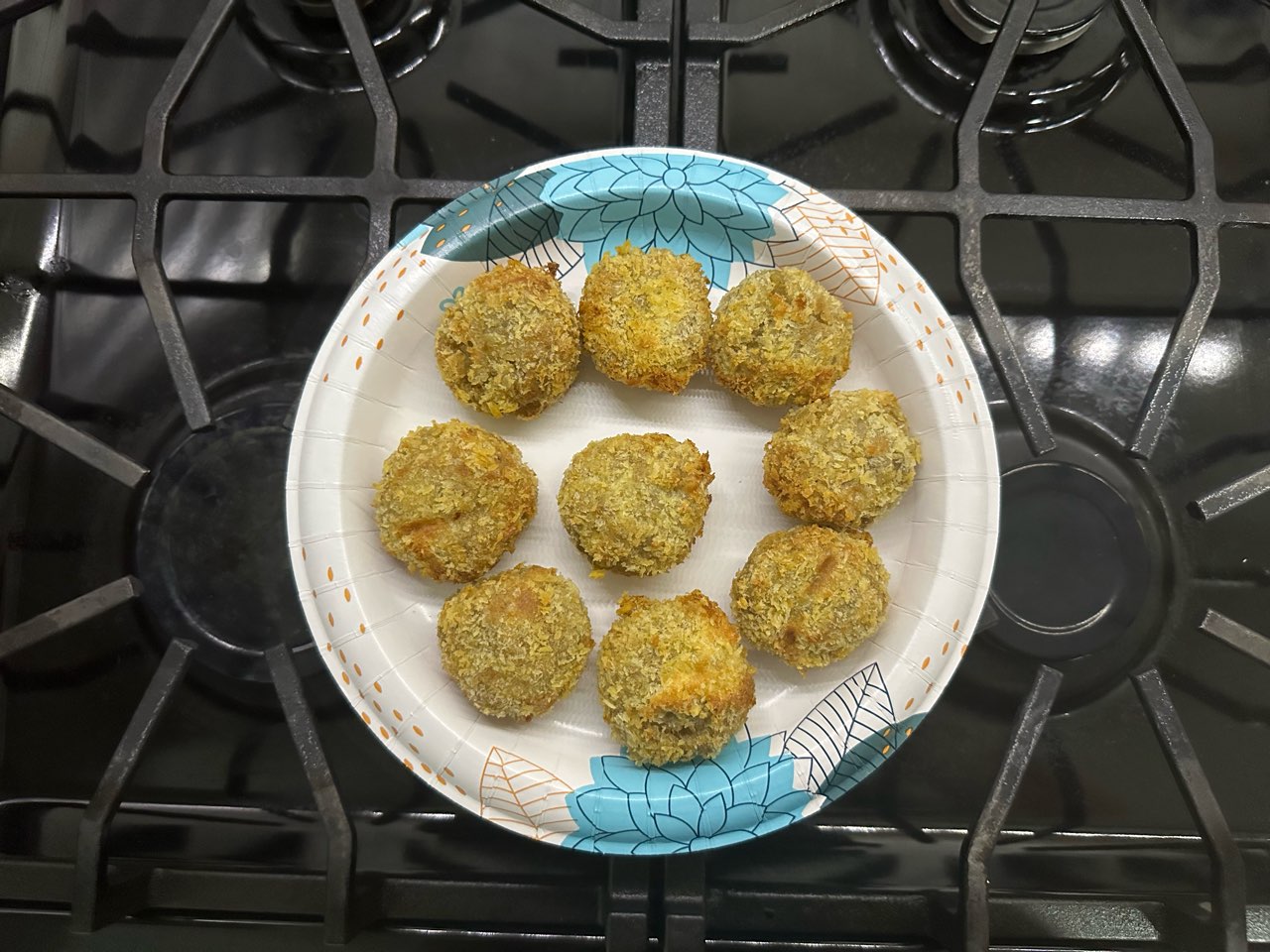 Air fried Eggplant fritters! Sooo good! Crispy on the outside and gooey on the inside.. mmm