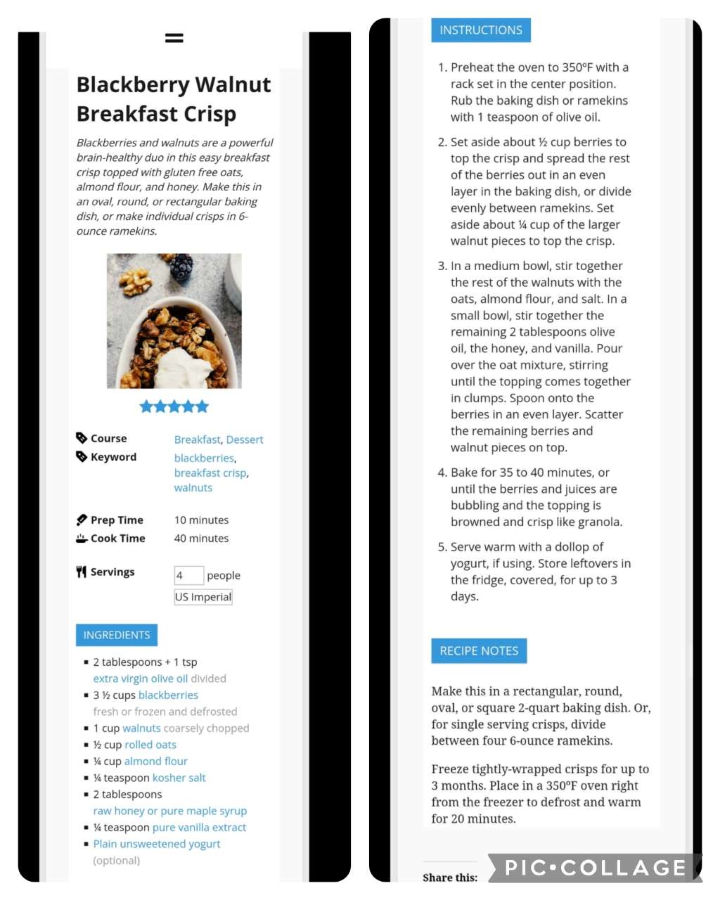 Made these for breakfast. Had it with some vanilla greek yogurt. Took