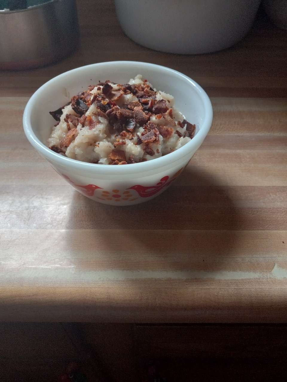 Trying something new tonight. These are mashed turnips. It's keto