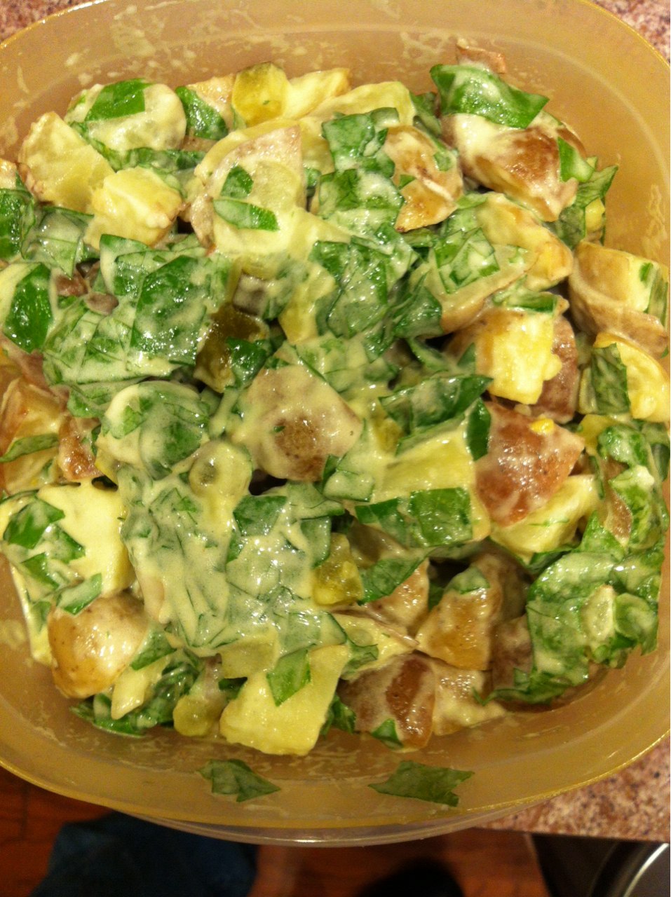 Potato Salad with Mustard Greens Directions, calories, nutrition