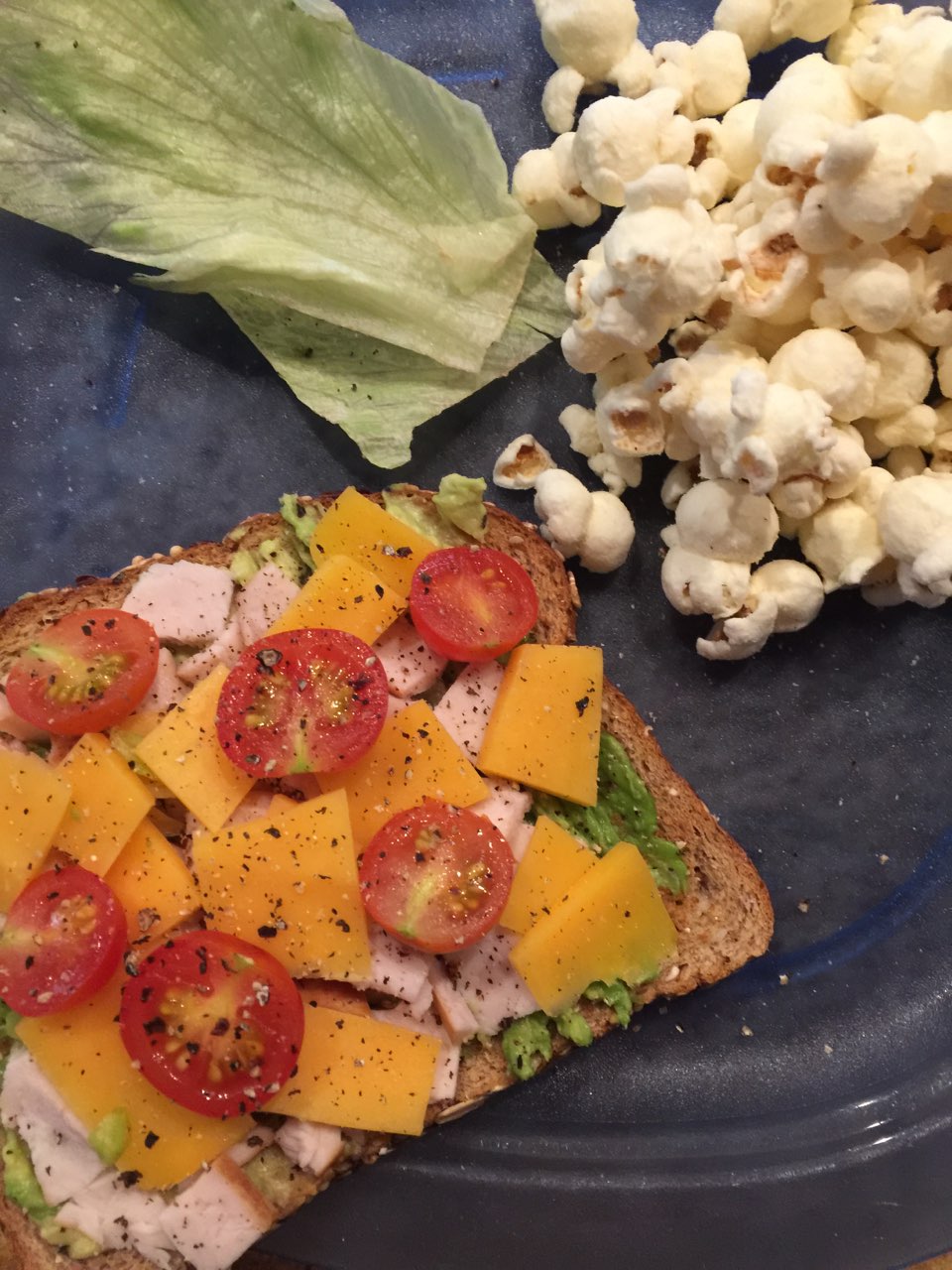 turkey cheese avo open faced sandwich Directions, calories, nutrition