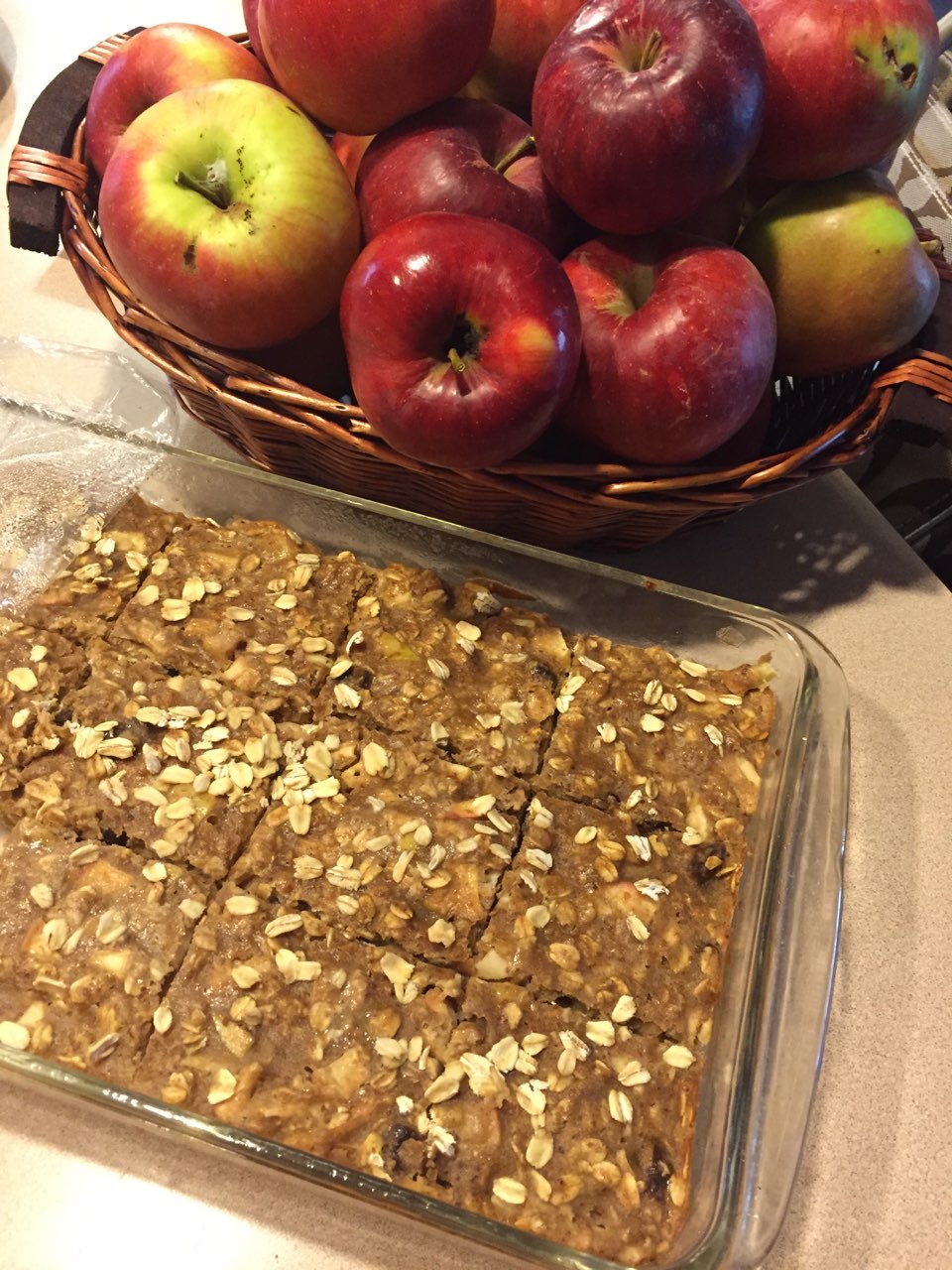 Chewy Baked Apple Cinnamon Oat Bars Directions, calories, nutrition