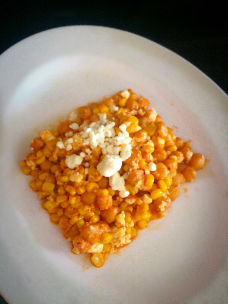 Warm garbanzo bean and corn slaw with feta Directions, calories