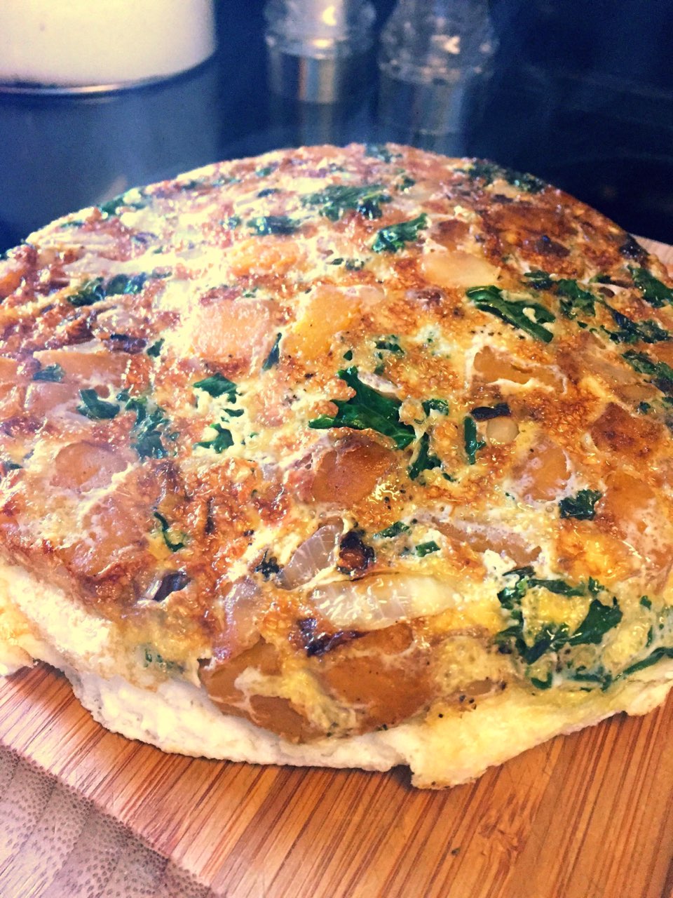 Kale, Sweet Potato, and Onion Frittata Directions, calories, nutrition