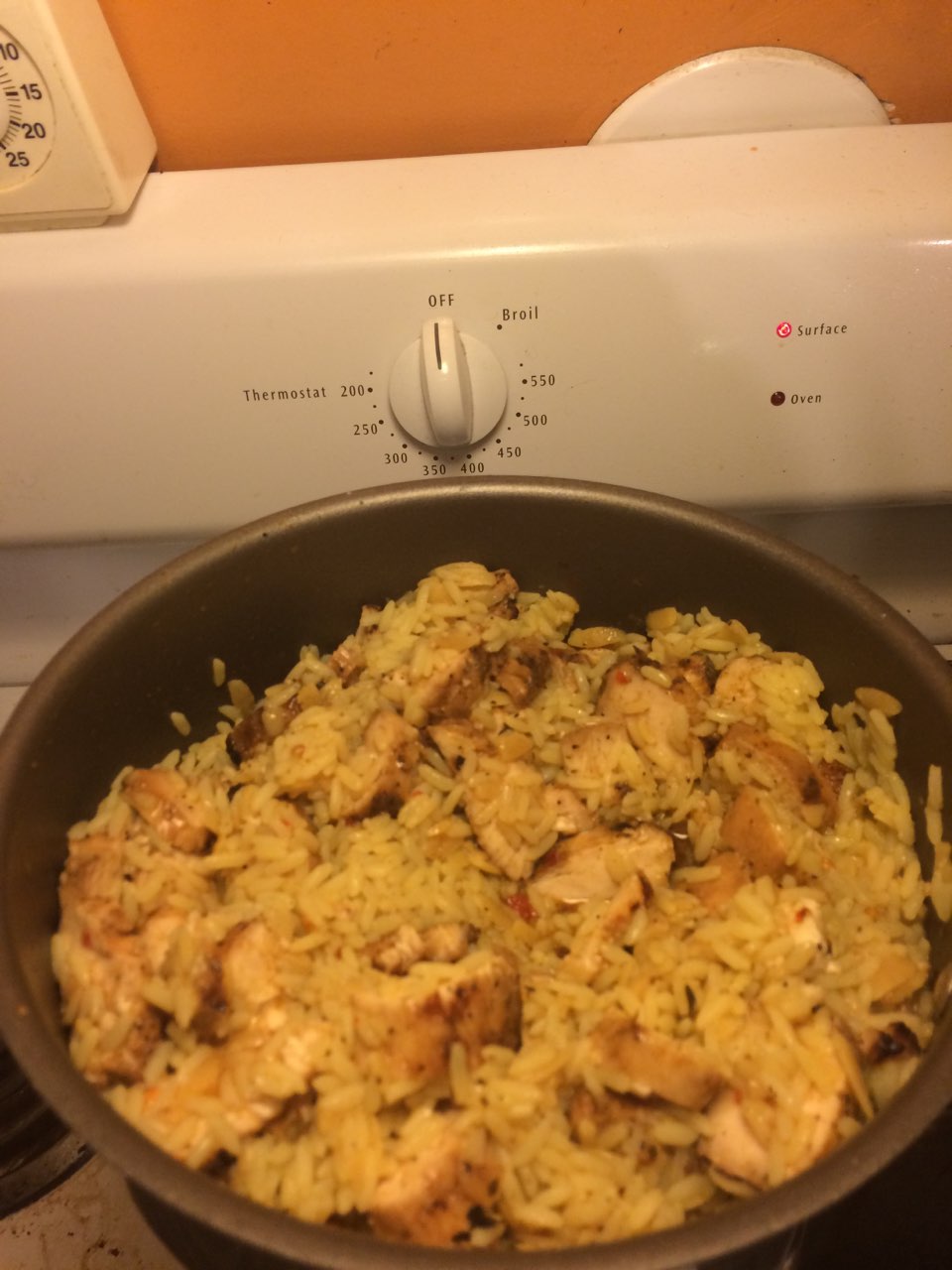 20 oz of chicken with rice pilaf Directions, calories, nutrition