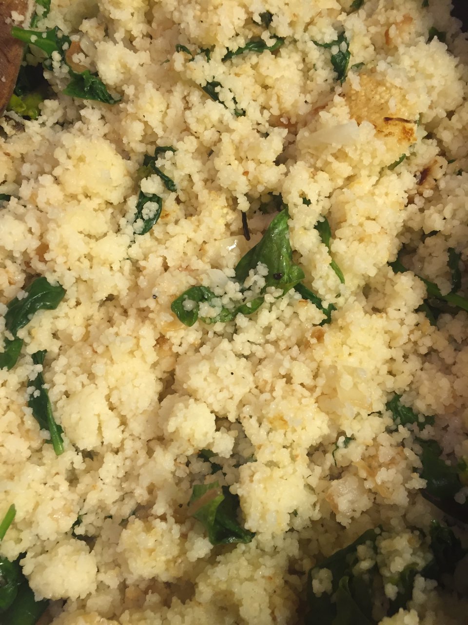 Parmesean Spinach Couscous Directions, calories, nutrition & more