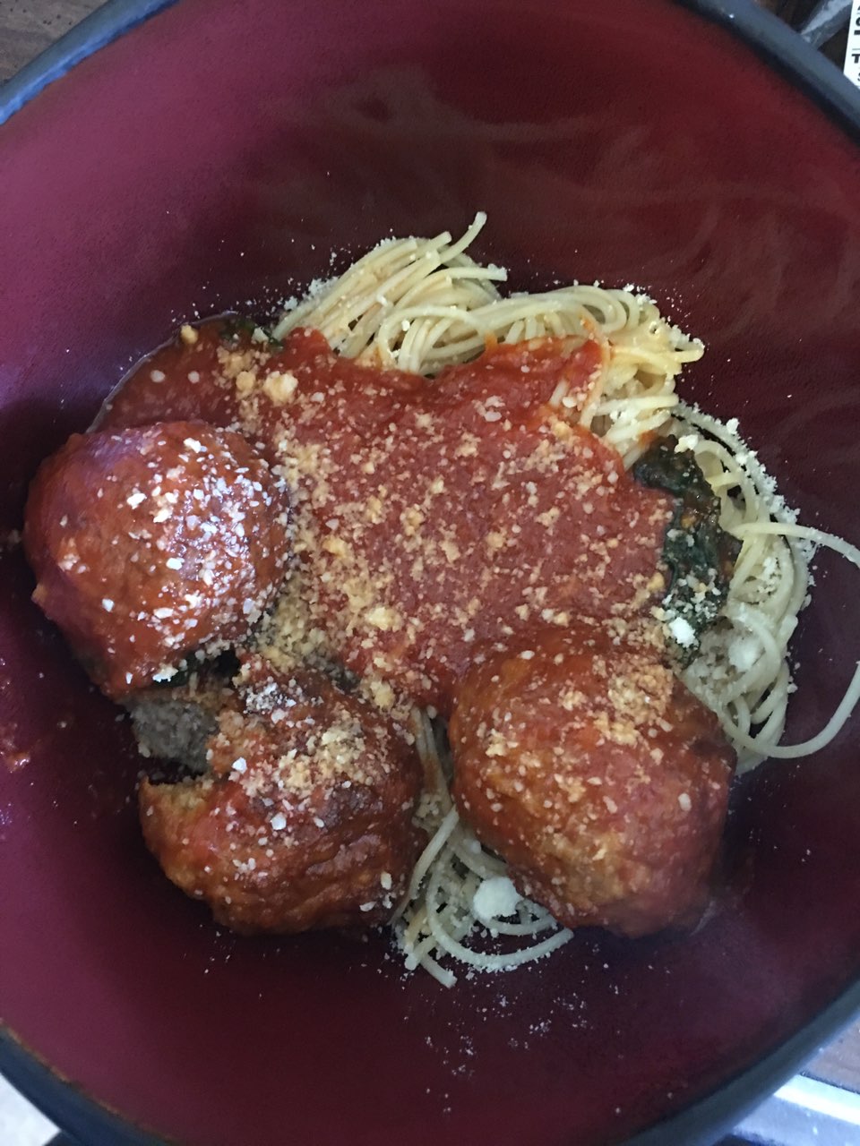 spaghetti with meatballs and spinach Directions, calories, nutrition