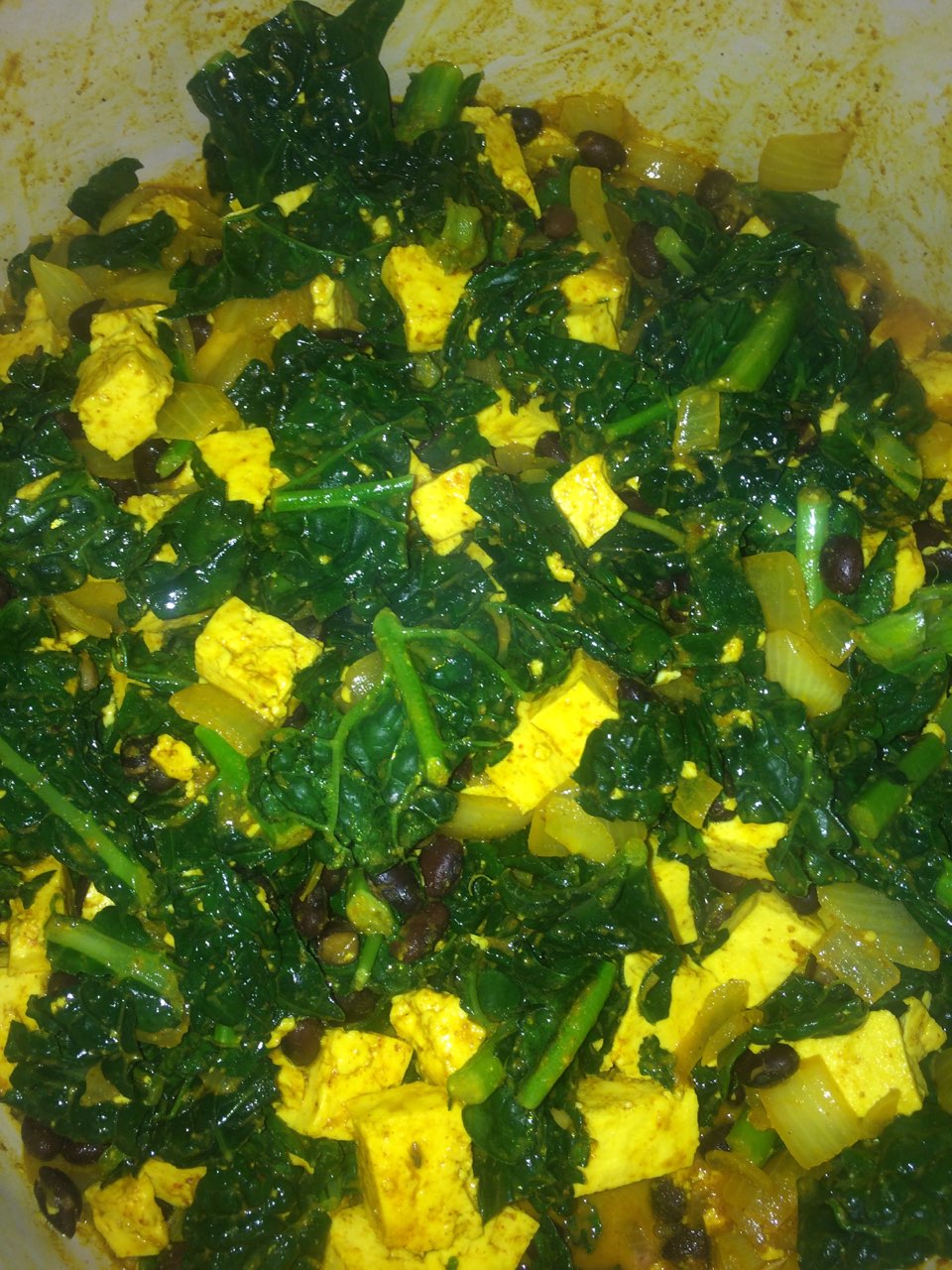 tofu black bean kale scramble Directions, calories, nutrition & more